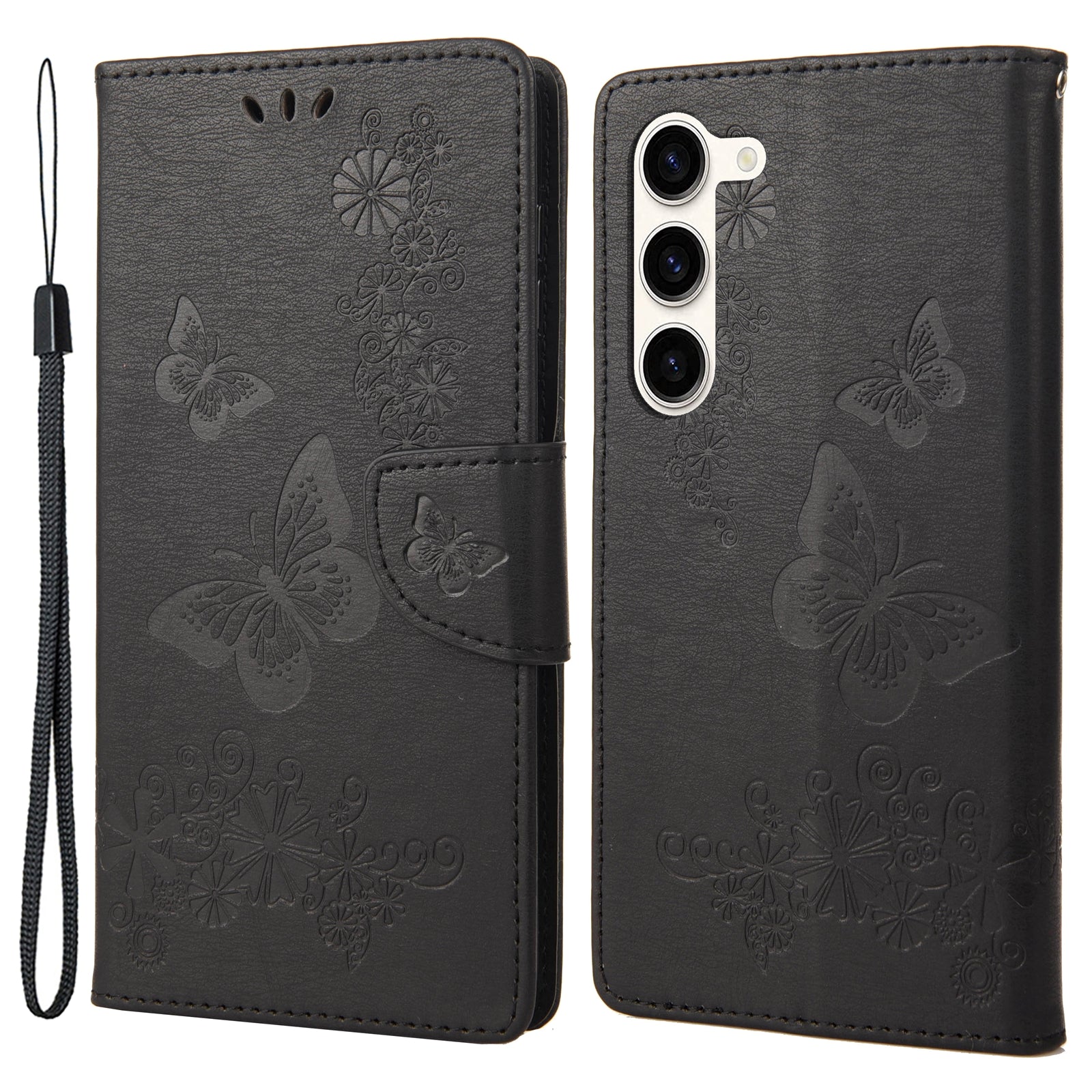 For Samsung Galaxy S23 Full Protection Phone Cover Flip Leather Phone Case Wallet Stand Butterflies Flower Imprinting Shell For Samsung Galaxy S23 Full Protection Phone Cover Flip Leather Phone Case Wallet Stand Butterflies Flower Imprinting Shell